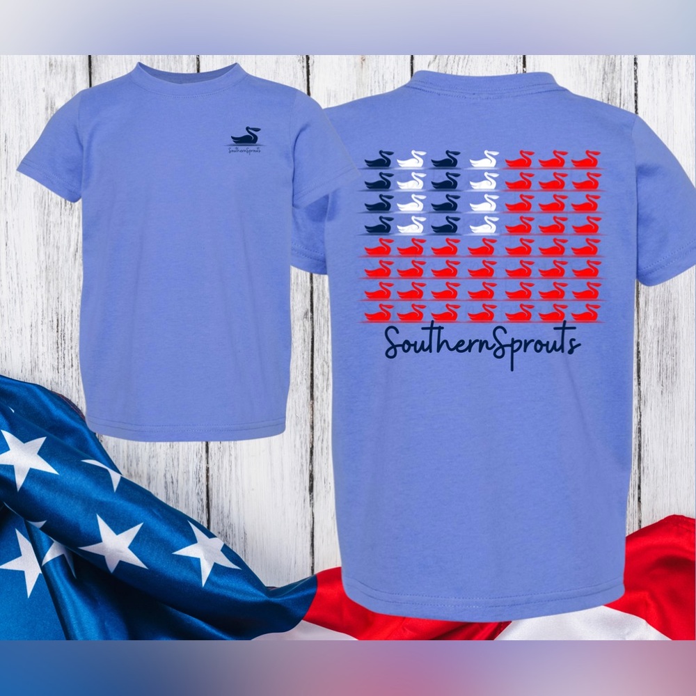 🇺🇸 NEW Southern Sprouts Exclusive American Flag Tee, Various Sizes